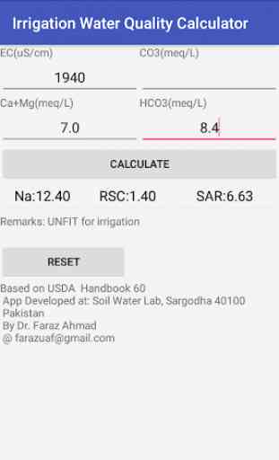 Irrigation Water Quality Calculator 1