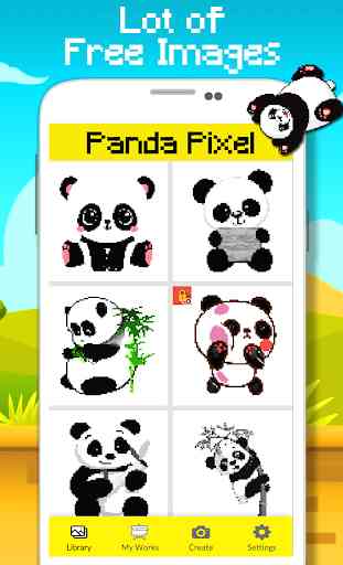 Panda colorindo pelo número - arte do pixel 2
