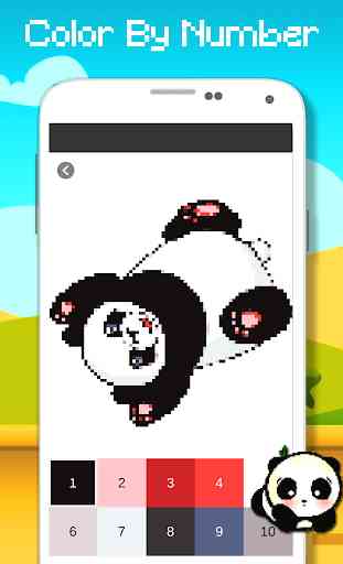 Panda colorindo pelo número - arte do pixel 3
