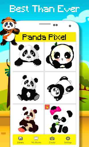 Panda colorindo pelo número - arte do pixel 4