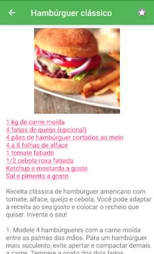 Receitas de hamburguer grátis em portuguesas 1