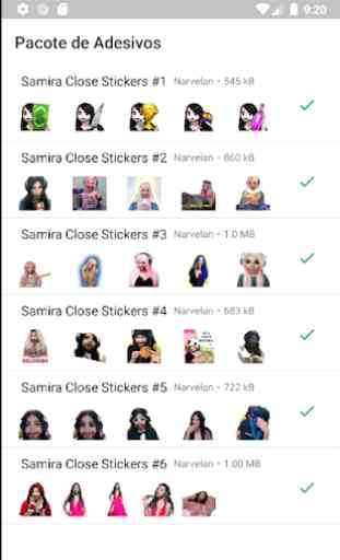 Samira Close Stickers Completo 1