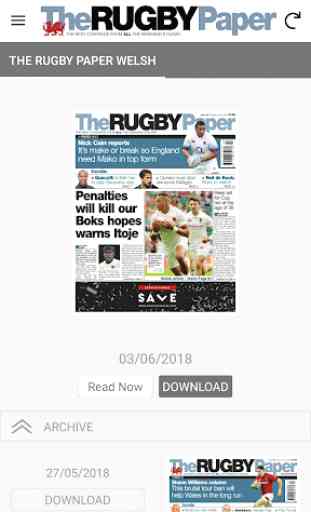 The Rugby Paper, Welsh Edition 1