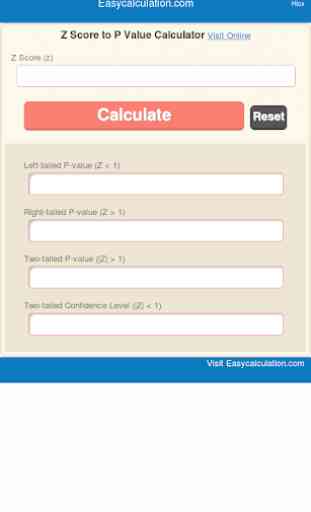 Z Score to P Value Calculator 1