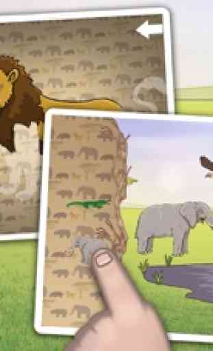 animais selvagens na floresta, da floresta e da savana - puzzles gratuitas para crianças 1
