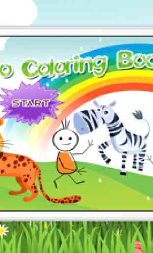 animais do jardim zoológico livro para colorir para crianças jogo 1