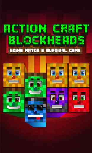 Action Craft Mini Blockheads Match 3 Skins Survival Game 1