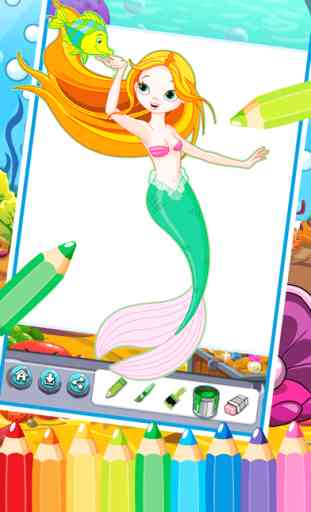 páginas princesa sereia grátis para menina miúdos colorir e desenhar 4