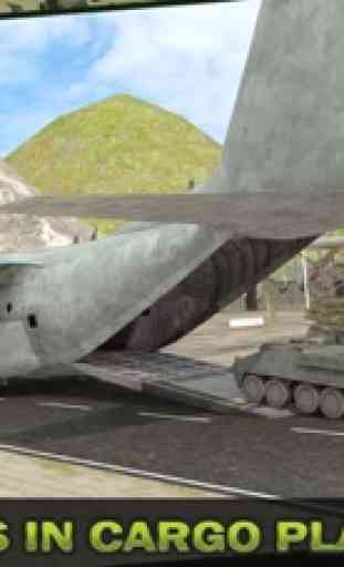 Exército Carga Avião Voar Simulador: Transporte Guerra Tanque dentro Campo de batalha 4