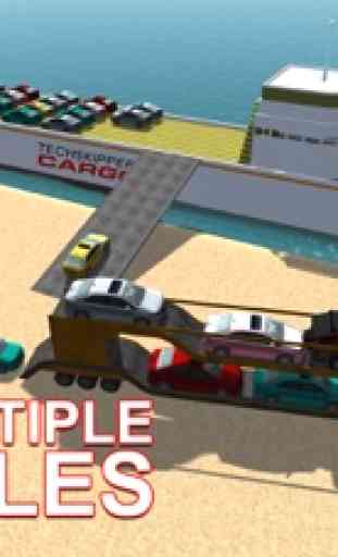 Carga carro navio transportador - dirigir o caminhão & velejar barco grande neste jogo de simulador 1