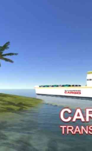 Carga carro navio transportador - dirigir o caminhão & velejar barco grande neste jogo de simulador 4