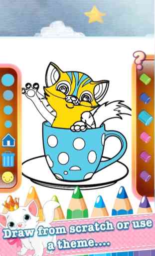Desenho de gato jogos de pintura para crianças 3