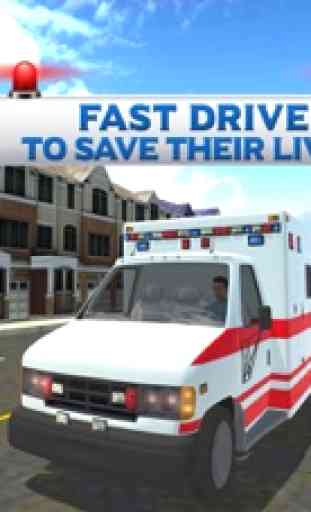 Cidade Ambulância de Emergência - estacionamento 3D e condução jogo de simulação 3