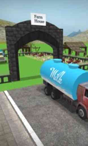 Caminhão de abastecimento da cidade Leite 3D 1