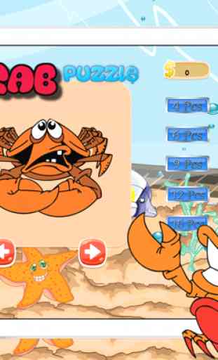 Crab Sea World Animal Jigsaw Puzzle Activity Learning Free Kids Games or 3,4,5,6 and 7 Years Old 4