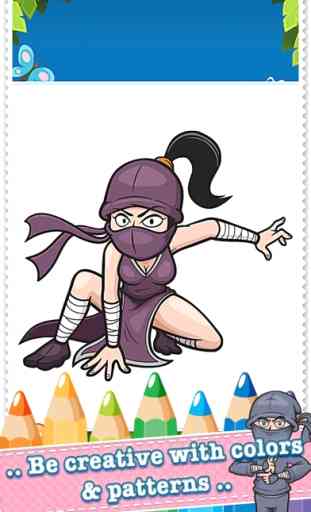 Livro Ninja Bonito Colorações Páginas Da Coloração - padrão de ensino aprendizagem jogos para criança & crianças 3