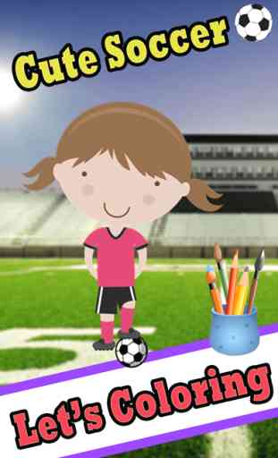 Bonito do futebol Coloring Book - Desenho e Pintura Jogos Página para Crianças 1