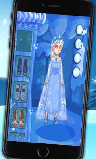 Vestir princesas - Jogo com fantasias de princesas do gelo para crianças 3