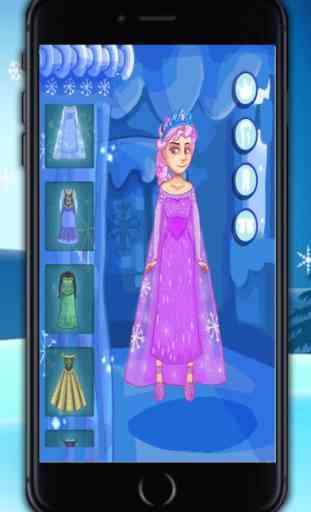 Vestir princesas - Jogo com fantasias de princesas do gelo para crianças 4