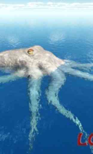 Contador polvo gigante ataque - Gigantesco monstro do mar greve submarino 3