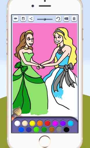 Pinte jogo princesas para as meninas para colorir belos vestidos com o dedo 4