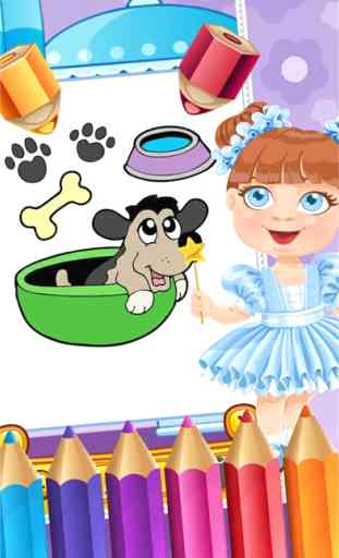 Meu animal de estimação filhote de cachorro para colorir Desenho Livro para Jogos de Criança 3