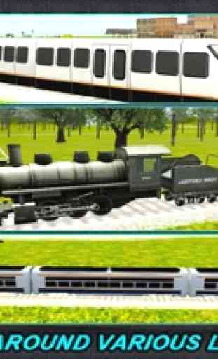 Reais trem simulador de motorista 3D - conduzir o motor em linhas férreas e chegar ao destino no tempo 2