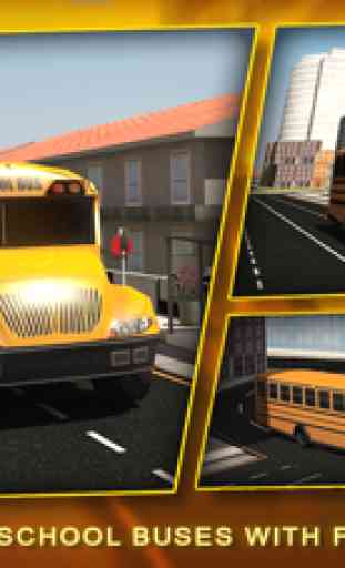 School Bus Simulator 3D - louca na cidade & Take desafios dever de estacionamento para o divertimento dos miúdos 4