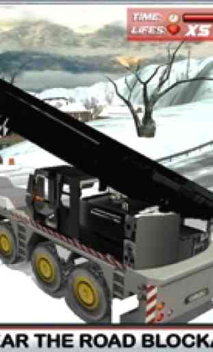 Neve simulador de motorista de caminhão 3D - Dirija o grande guindaste e esclarecer gelo da estrada congelada 1
