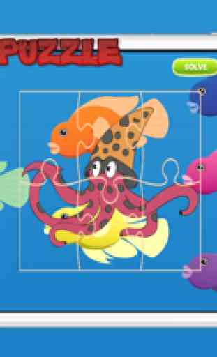 Squid Ocean Animals Puzzle Jigsaw Match Free Learning Games for Kids In Kindergarten 1