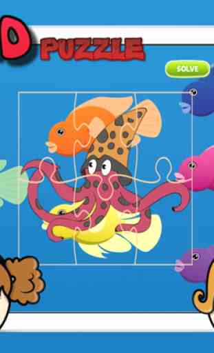 Squid Ocean Animals Puzzle Jigsaw Match Free Learning Games for Kids In Kindergarten 3
