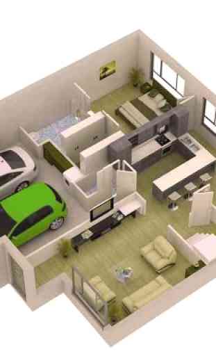3D Pequenas Idéias casa plano 1