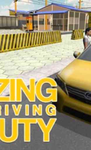 simulador de motorista de táxi - amarelo cabina de condução e estacionamento jogo de simulação 1
