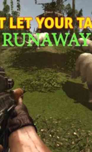 Selvagem simulador caçador rinoceronte - caçar animais neste jogo de simulação de tiro selva 3