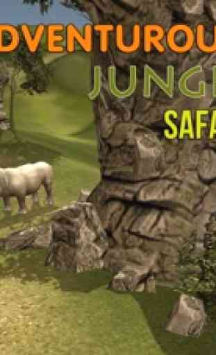 Selvagem simulador caçador rinoceronte - caçar animais neste jogo de simulação de tiro selva 4