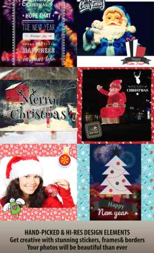 Xmas Photo Card Maker : Feliz Natal & Bom Ano Novo & Fundo, Padrões Bordas, Molduras de Fotos, Montagem & Adesivos 1