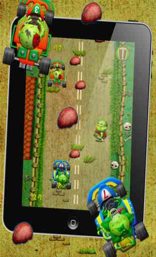Zombie Go Kart Road Race Free Kids Game - Easy Carnivorous Shrub Turbo GoKart Car Racing Chase 4