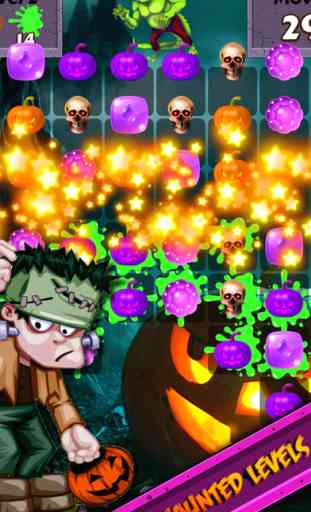 Halloween Candy Adventure World - Pop a queda gummy & coincidir com deleites saborosos para coletar gemas crânio 3