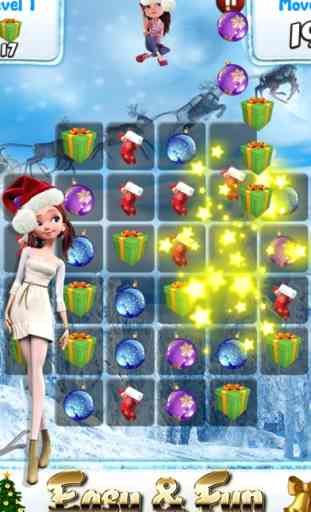 Santa Games and Puzzles - Swipe yummy candy to make it collect jewels for Christmas HD 1