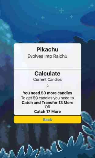 Candy Evolução calculadora para Pokémon GO 1