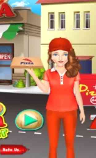 Menina pizza entrega comida febre cozinhar jogo 3