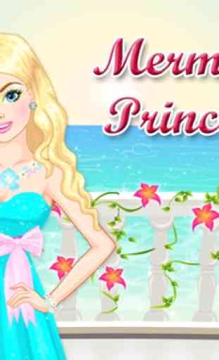 Salão de maquiagem de princesa sereia - jogo de vestir para meninas e crianças 4